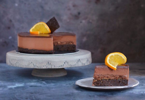 oléna szelet recept - narancsos csokis mogyorókrémes torta